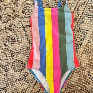 Mini Boden Girls Cross-back Striped 1-piece SWIMSUIT Size 4-5